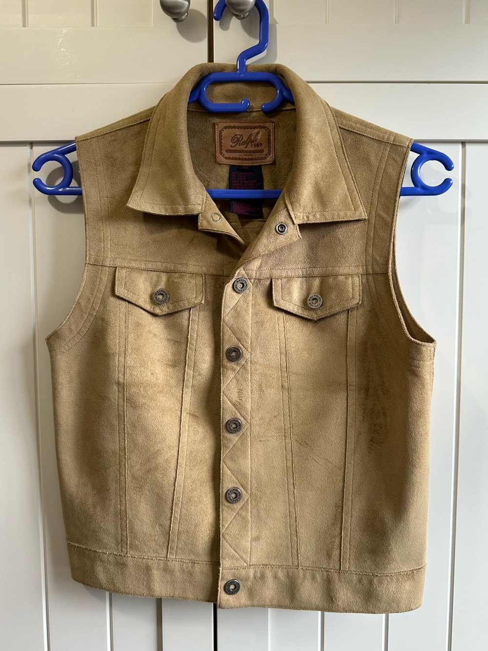 Ralph Lauren vintage faux suede tan vest XS